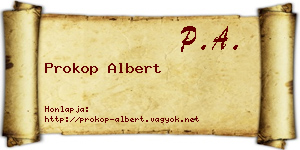 Prokop Albert névjegykártya