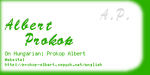 albert prokop business card